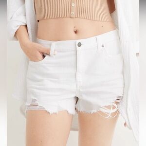 Aerie white distressed Daydream denim shorts